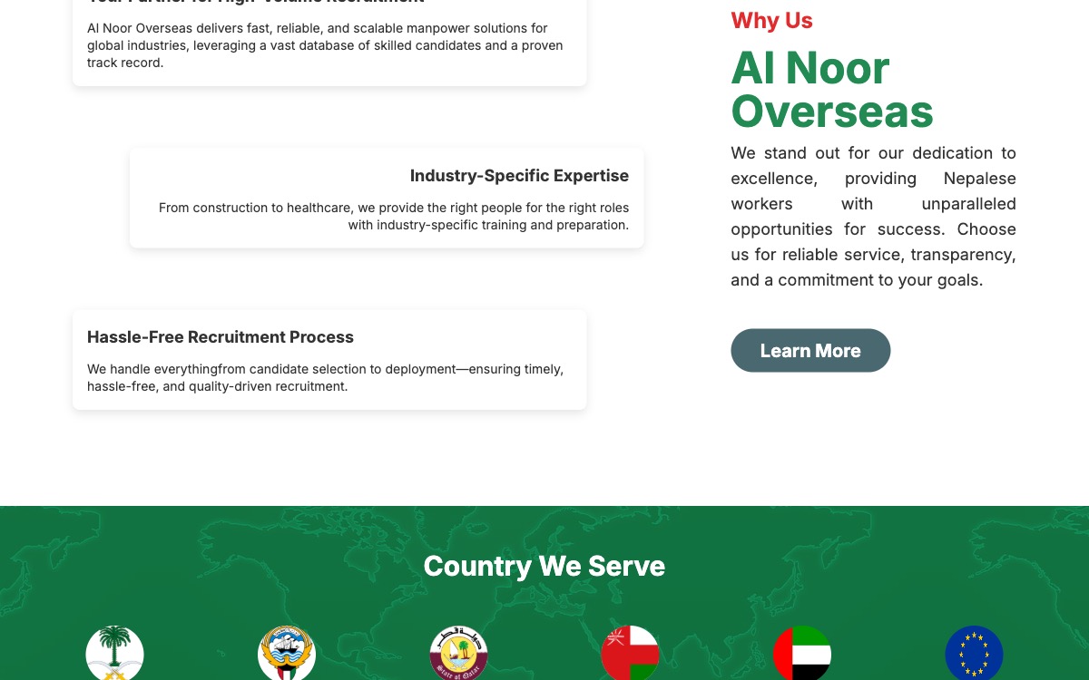 Al Noor Overseas — additional screen